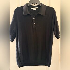 Men’s Perry Ellis Black Short-Sleeve Textured Polo Small